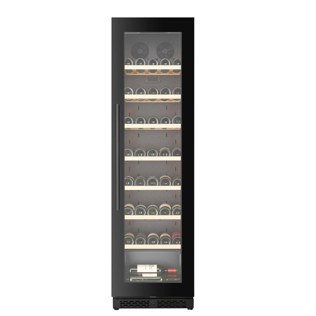 CELLA W82S-BLACK 73 bottle freestanding wine fridge – Black glass