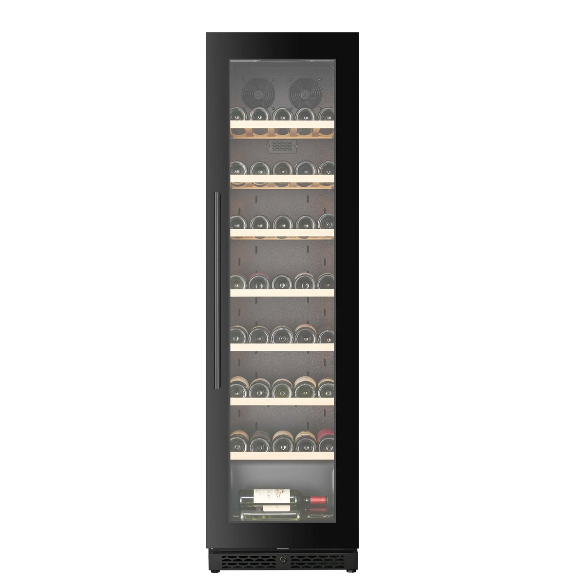 CELLA W82S-BLACK 73 bottle freestanding wine fridge – Black glass