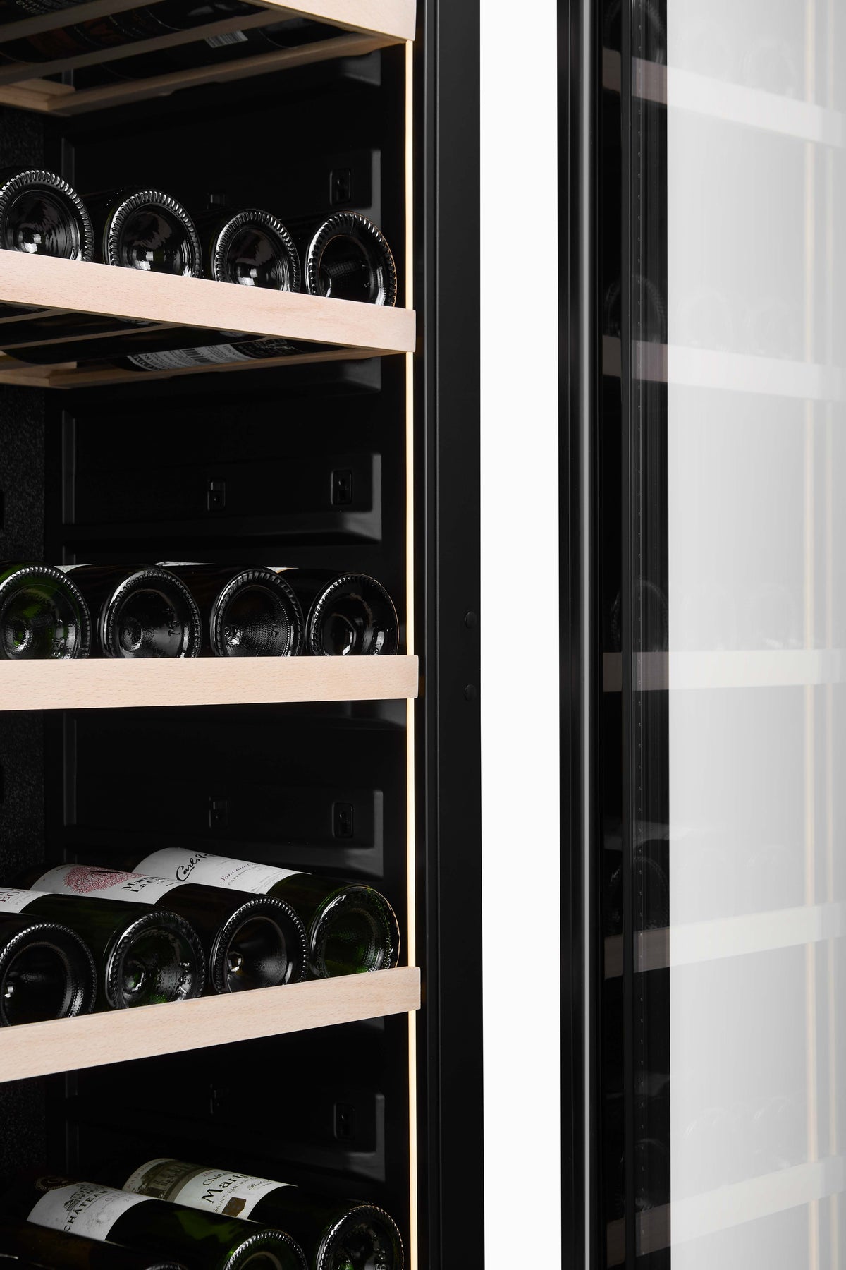 CELLA W82S-BLACK 73 bottle freestanding wine fridge – Black glass