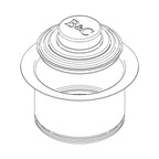 Bidbury & Co 3.5" Waste Adapter — Chrome — technical drawing