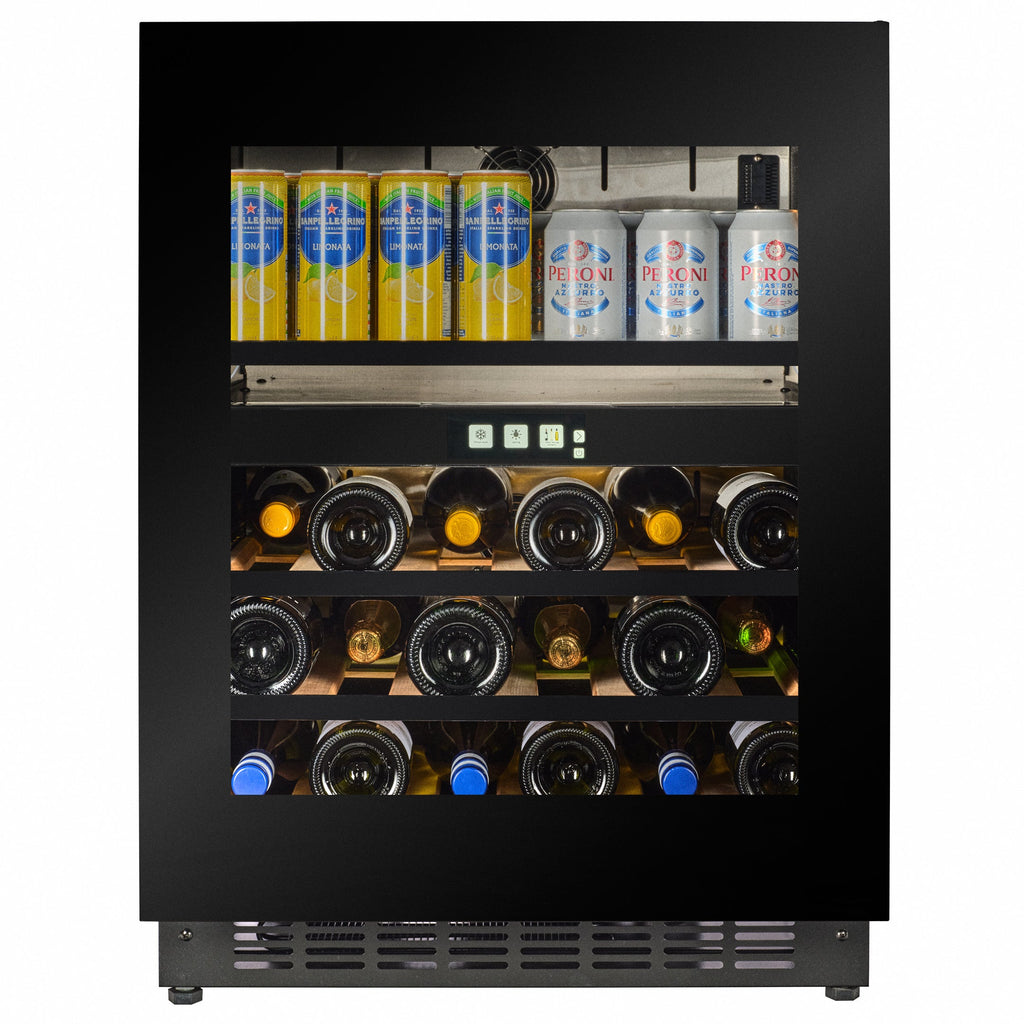 CELLA WBV36B-TO undercounter beverage centre – Black glass
