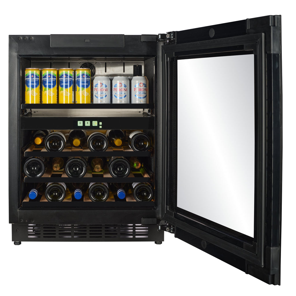 CELLA WBV36B-TO undercounter beverage centre – Black glass