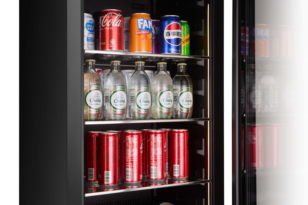 CELLA WBV75D-BLACK freestanding beverage centre – Black glass