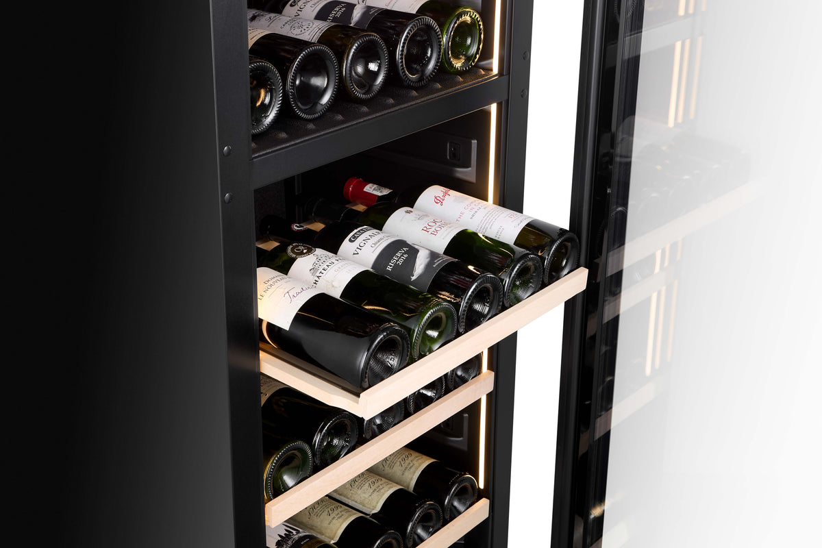 CELLA WBV75D-BLACK freestanding beverage centre – Black glass