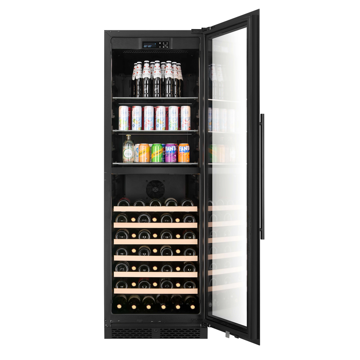 CELLA WBV93D-BLACK freestanding beverage centre – Black glass