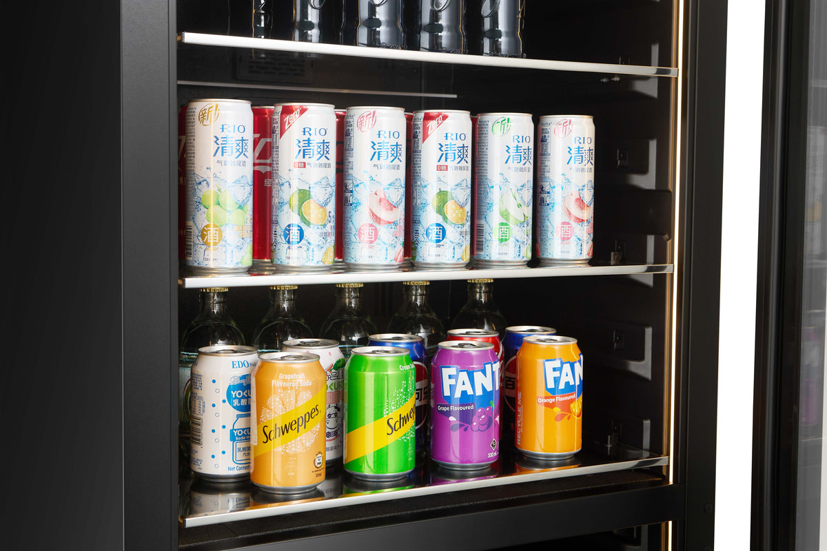 CELLA WBV93D-BLACK freestanding beverage centre – Black glass