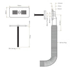 Bidbury & Co XL Rectangular Overflow — Chrome — technical drawing