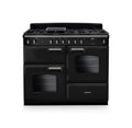 Rangemaster Classic 110cm Dual Fuel Gloss Black with Chrome trim Range Cooker front view