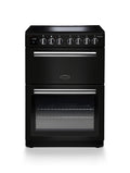 Rangemaster Professional+ Induction Black with Chrome trim Cooker front view