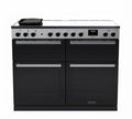 Rangemaster Edge Deluxe 110cm Induction Black Glass with Chrome trim Range Cooker front view