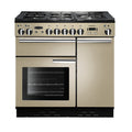 Rangemaster Professional+ 90cm Dual Fuel Cream with Chrome trim Range Cooker front view