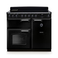 Rangemaster Classic Deluxe 100cm Induction Gloss Black with Chrome trim Range Cooker front view