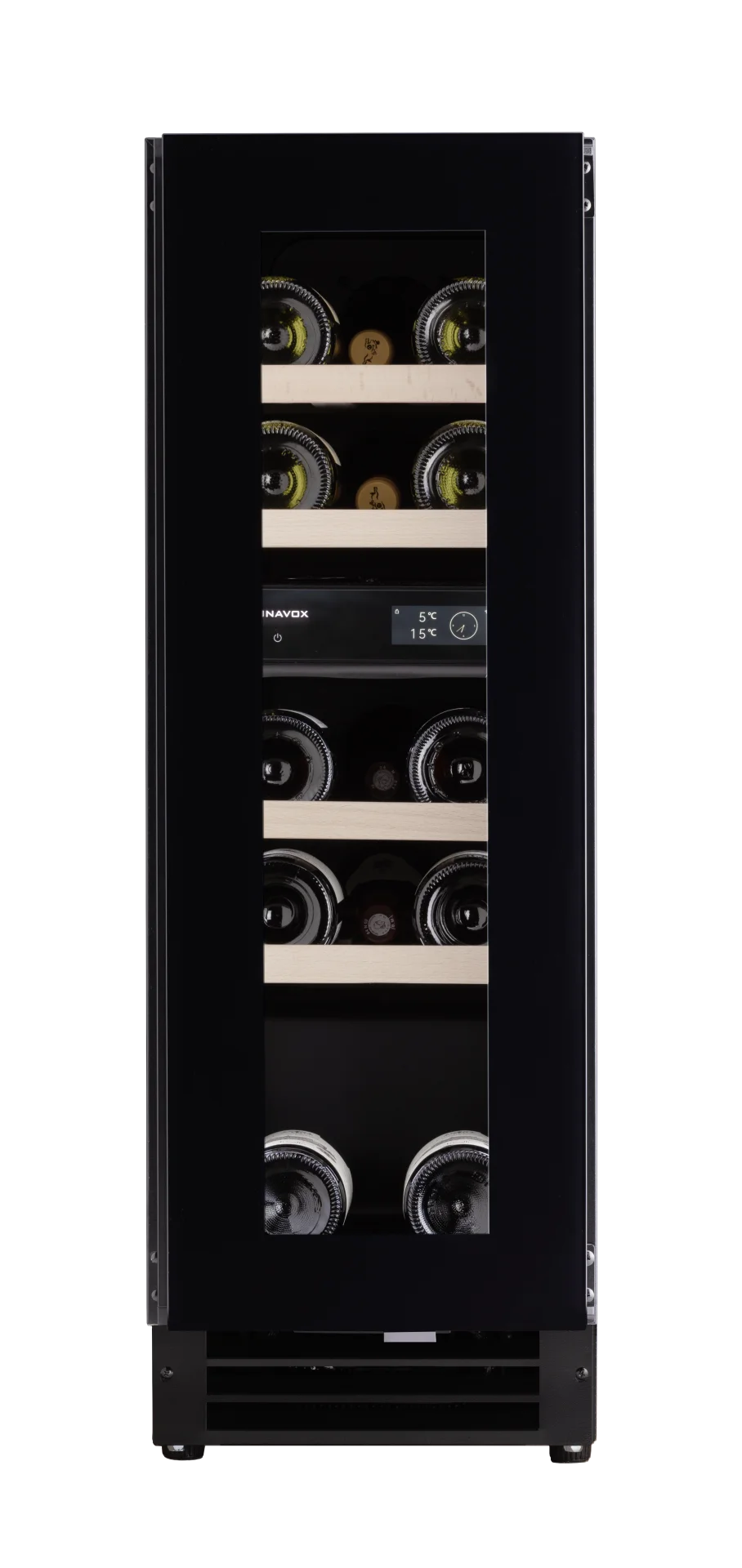 Dunavox Flow DAUF-16.64DBH 17 bottle undercounter wine fridge – Black glass
