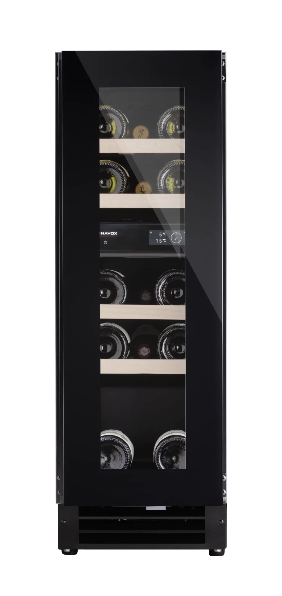 Dunavox Flow DAUF-16.64DBH 17 bottle undercounter wine fridge – Black glass