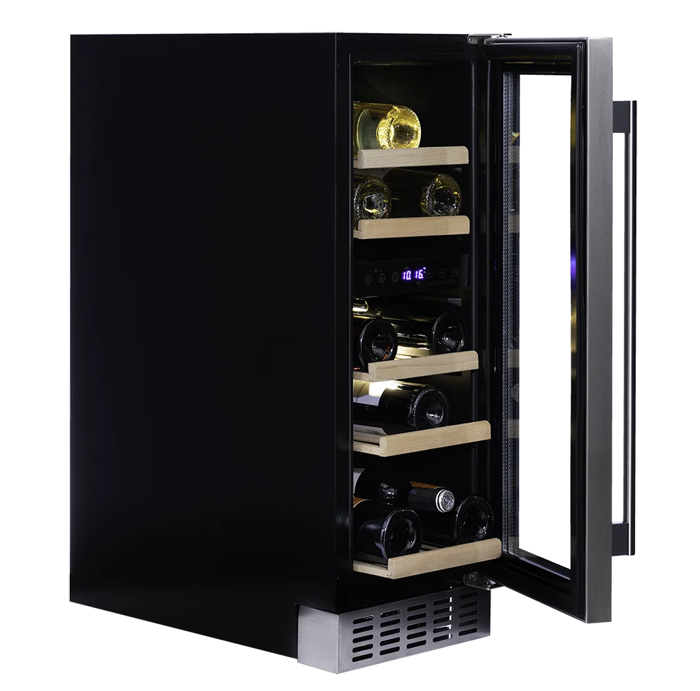 Dunavox Flow DAUF-17.58DB 17 bottle undercounter wine fridge – Black