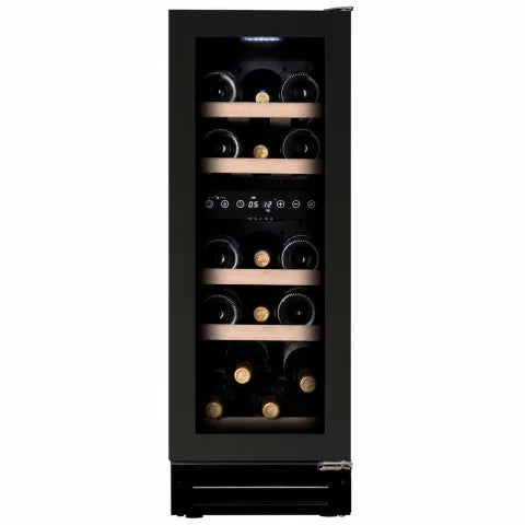 Dunavox Flow DAUF-17.58DBH 17 bottle undercounter wine fridge – Black glass