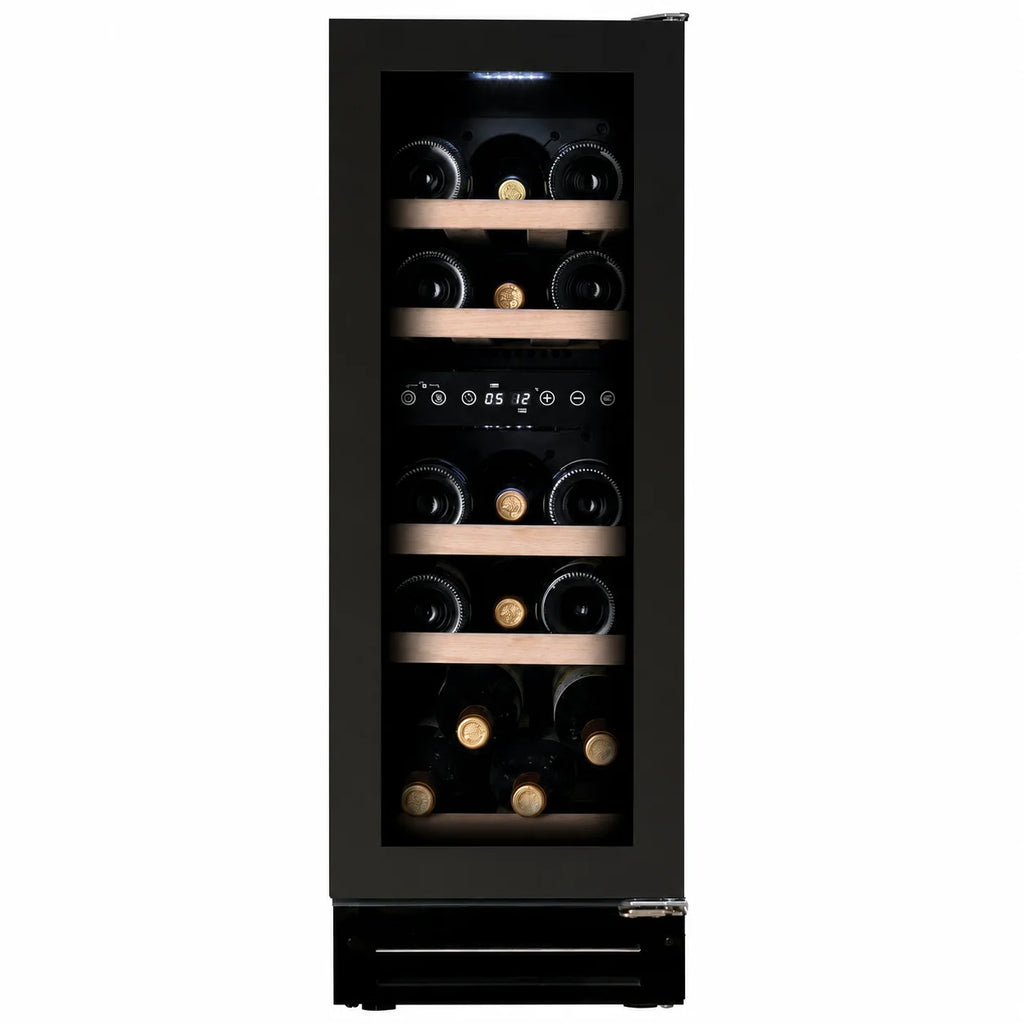 Dunavox Flow DAUF-17.58DBH 17 bottle undercounter wine fridge – Black glass