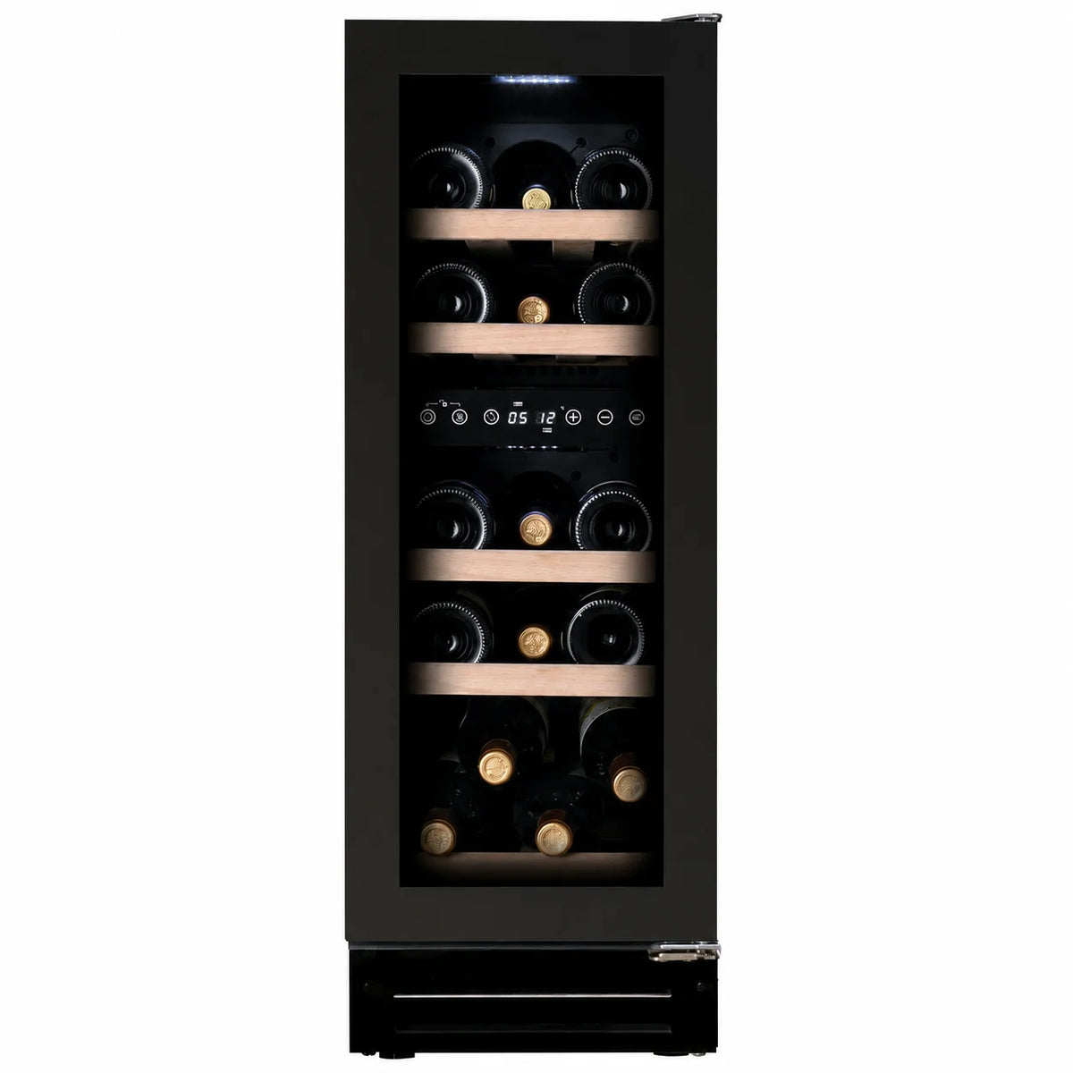 Dunavox Flow DAUF-17.58DBH 17 bottle undercounter wine fridge – Black glass