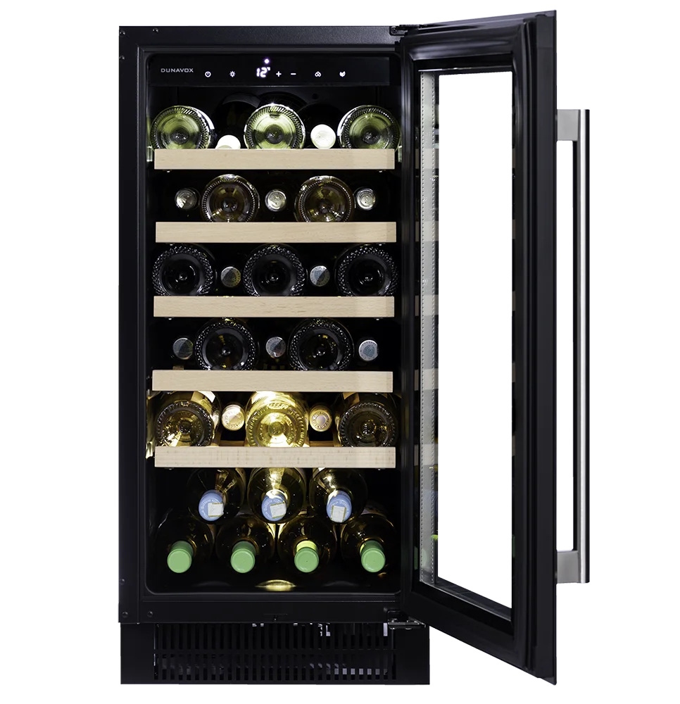 Dunavox Flow DAUF-32.83B 32 bottle undercounter wine fridge – Black