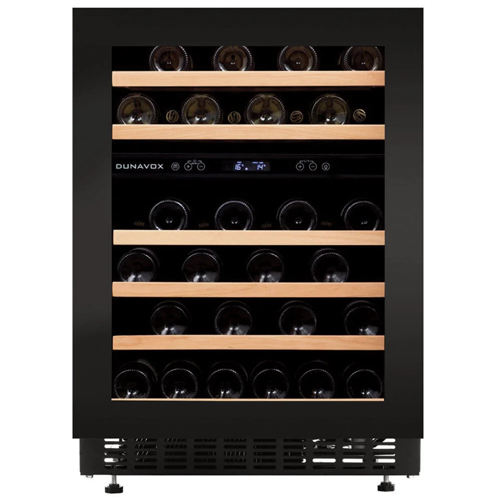 Dunavox Flow DAUF-46.145DBH 46 bottle undercounter wine fridge – Black glass