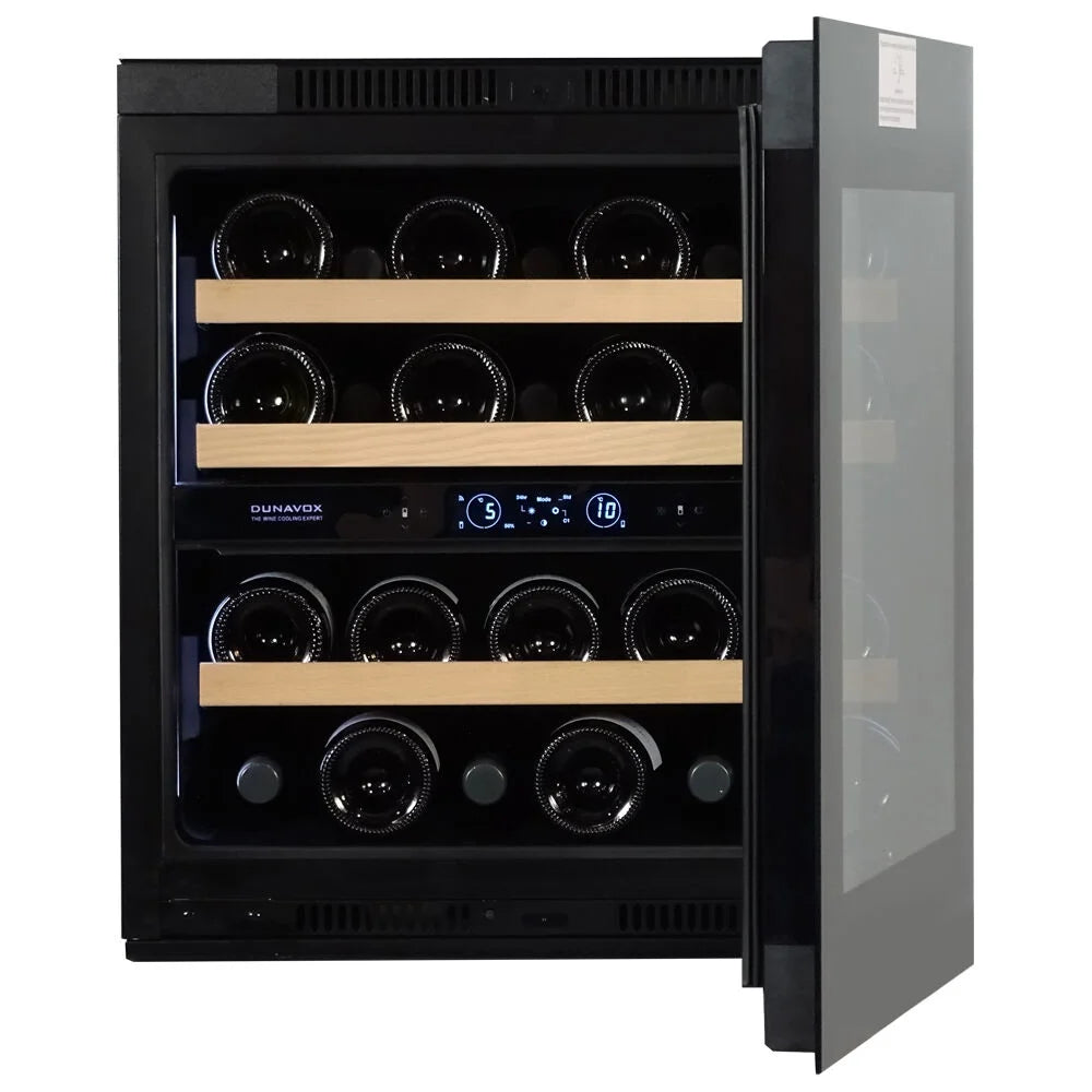 Dunavox Horizon DVH-25.65DB.TO 25 bottle integrated wine fridge – Black