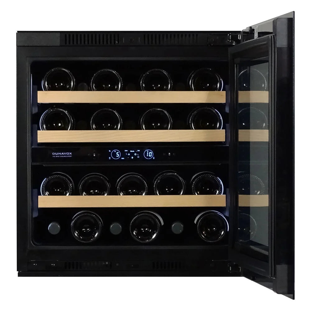 Dunavox Horizon DVH-25.65DB.TO 25 bottle integrated wine fridge – Black