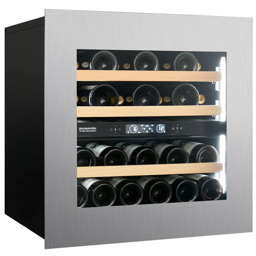 Dunavox Horizon DVH-25.65DSS.TO 25 bottle integrated wine fridge – Stainless steel