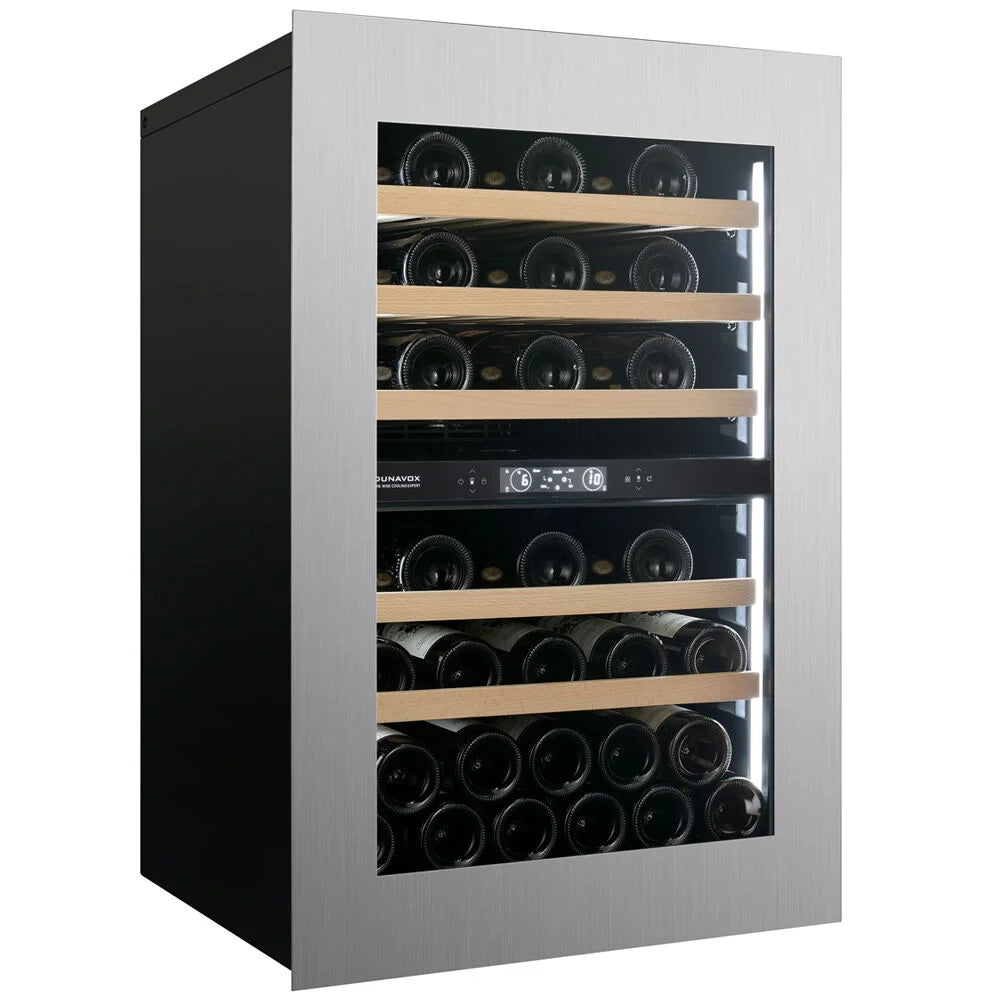 Dunavox Horizon DVH-44.120DSS.TO 44 bottle integrated wine fridge – Stainless steel