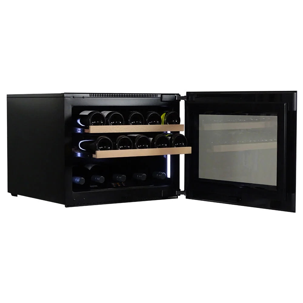 Dunavox Noble DVN-19.50B.TO 19 bottle integrated wine fridge – Black glass