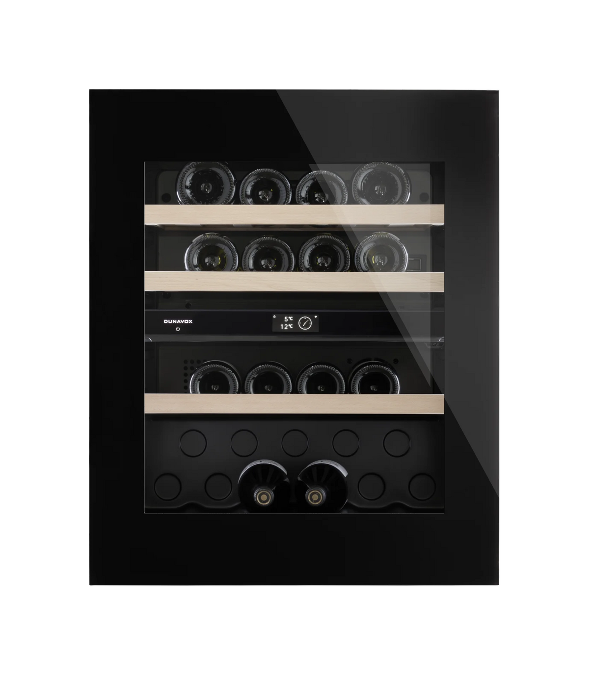 Dunavox Noble DVN-25.65DB.TO 25 bottle integrated wine fridge – Black glass