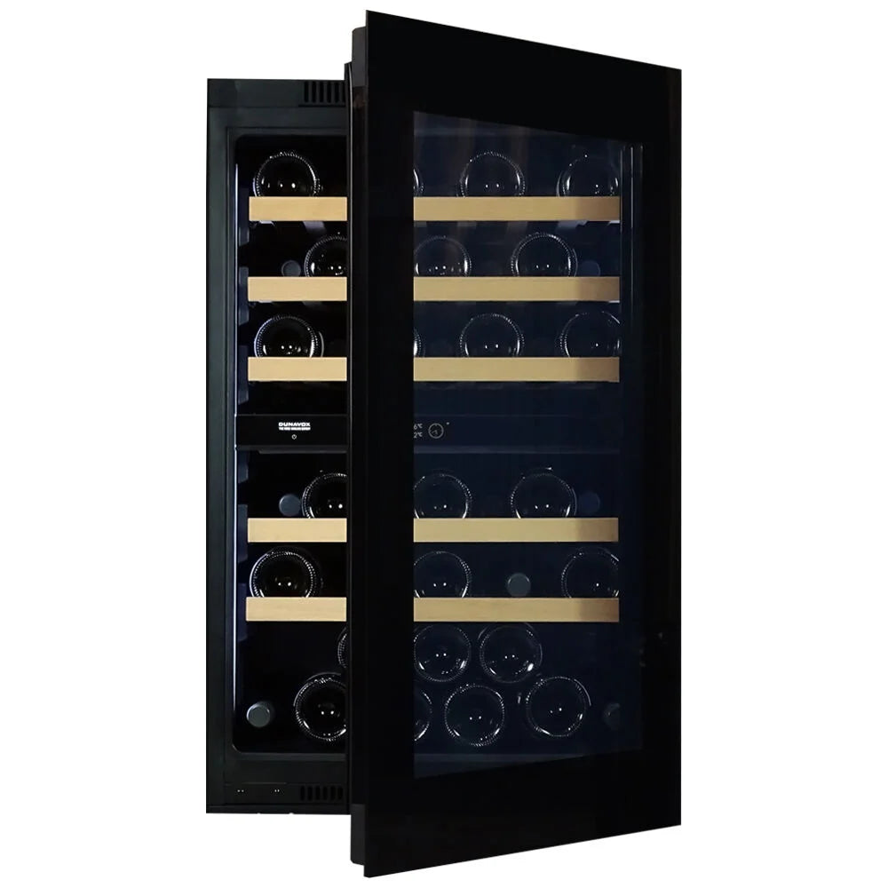 Dunavox Noble DVN-44.120DB.TO 44 bottle integrated wine fridge – Black glass