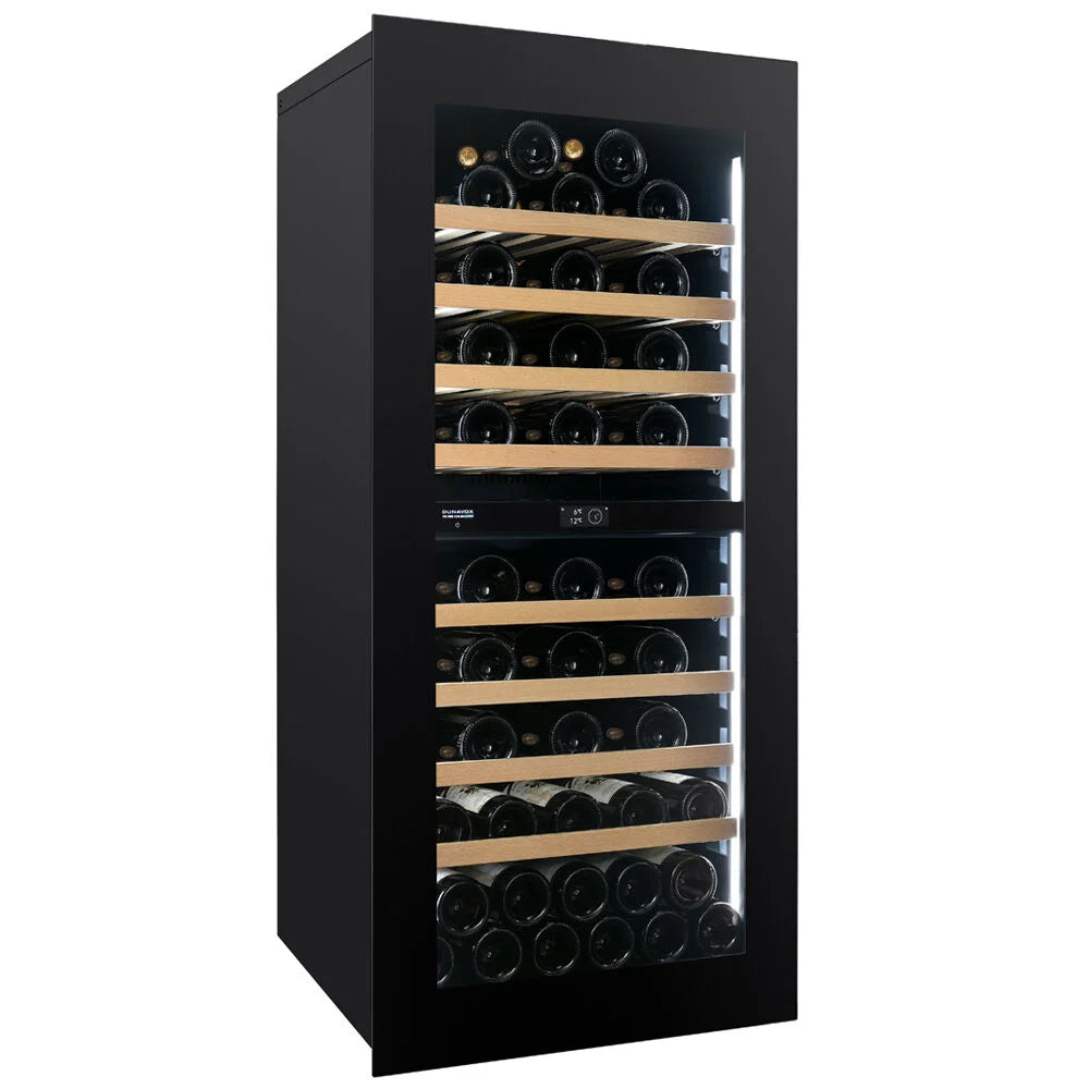 Dunavox Noble DVN-70.185DB.TO 70 bottle integrated wine fridge – Black glass