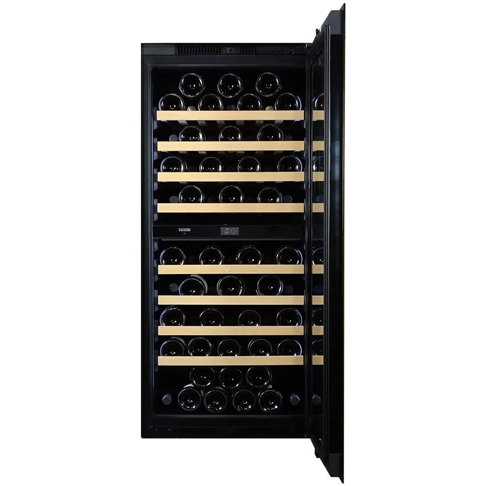 Dunavox Noble DVN-70.185DB.TO 70 bottle integrated wine fridge – Black glass