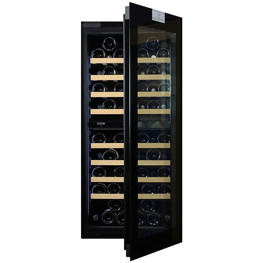 Dunavox Noble DVN-70.185DB.TO 70 bottle integrated wine fridge – Black glass
