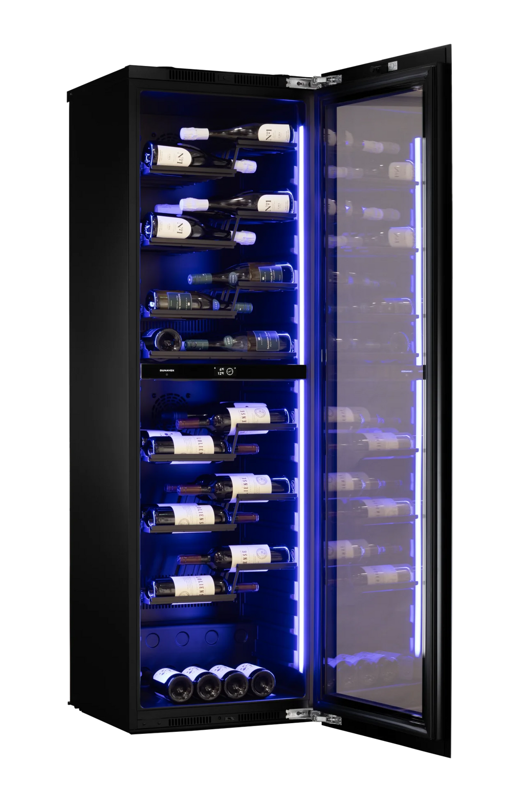 Dunavox Noble DVN-72.291DB.TO 72 bottle integrated wine fridge – Black glass