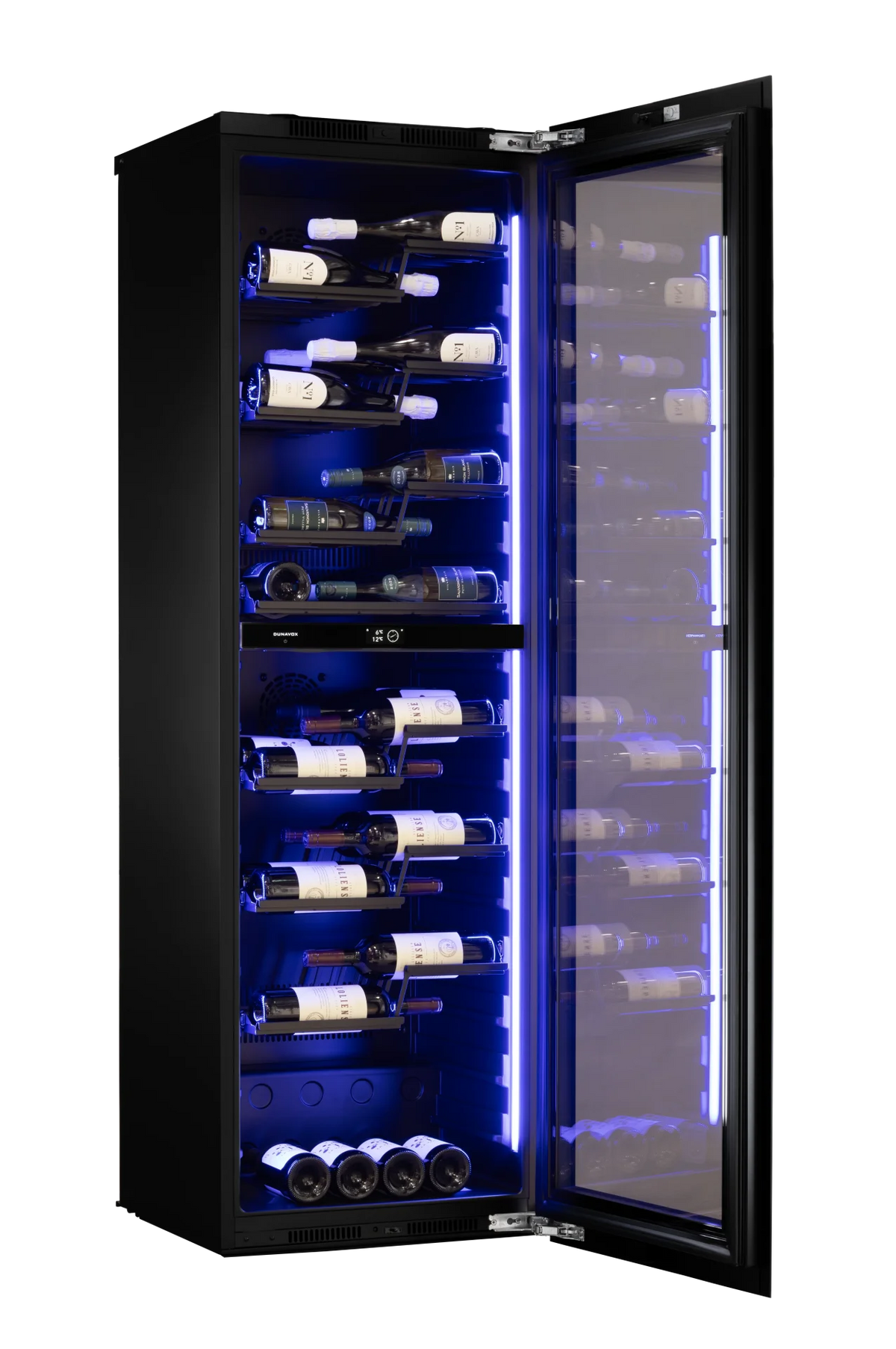 Dunavox Noble DVN-72.291DB.TO 72 bottle integrated wine fridge – Black glass
