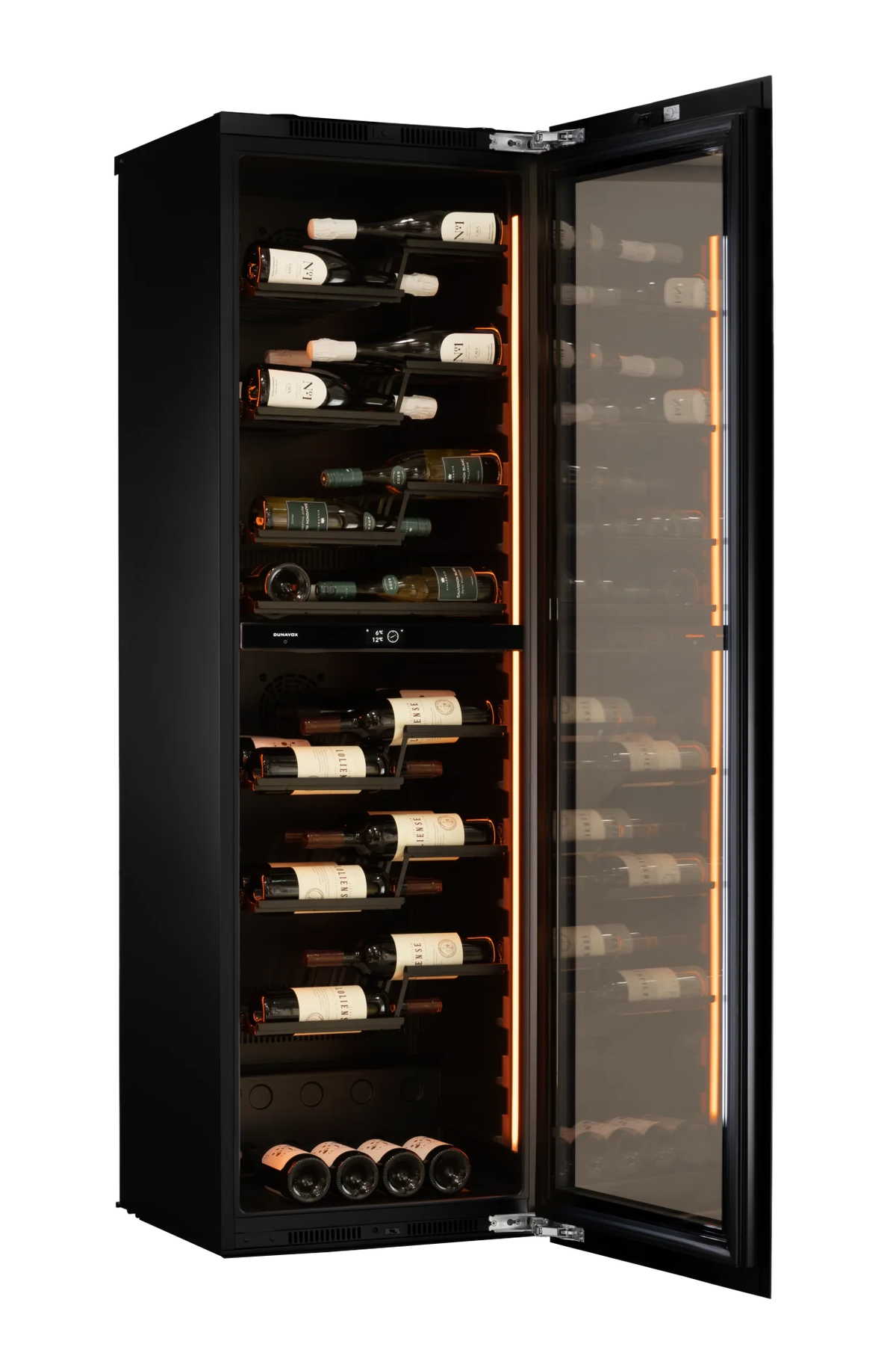 Dunavox Noble DVN-72.291DB.TO 72 bottle integrated wine fridge – Black glass