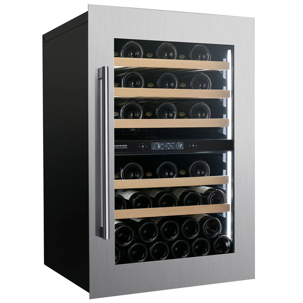 Dunavox Spirit DVS-44.120DSS 44 bottle integrated wine fridge – Stainless steel