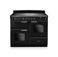 Rangemaster Classic 110cm Induction Gloss Black with Chrome trim Range Cooker front view
