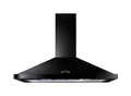 Rangemaster 100 Chimney Hood Black / Chrome Cooker Hood front view