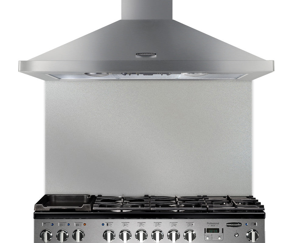 Rangemaster 110 Splashback Stainless Steel front view