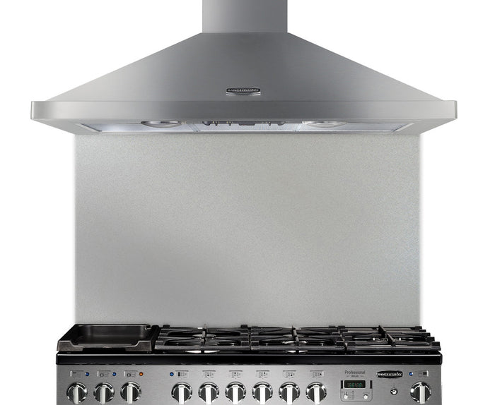 Rangemaster 110 Splashback Stainless Steel front view