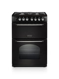 Rangemaster Classic Dual Fuel Black with Chrome trim Cooker front view
