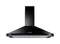 Rangemaster 100 Classic Chimney Hood Black / Chrome Cooker Hood front view