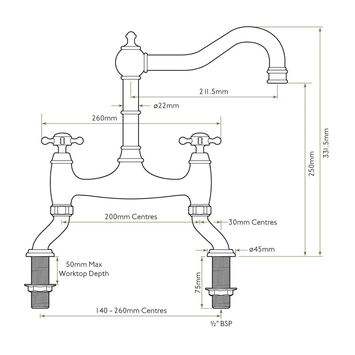 Bidbury & Co Fairford Kitchen Tap