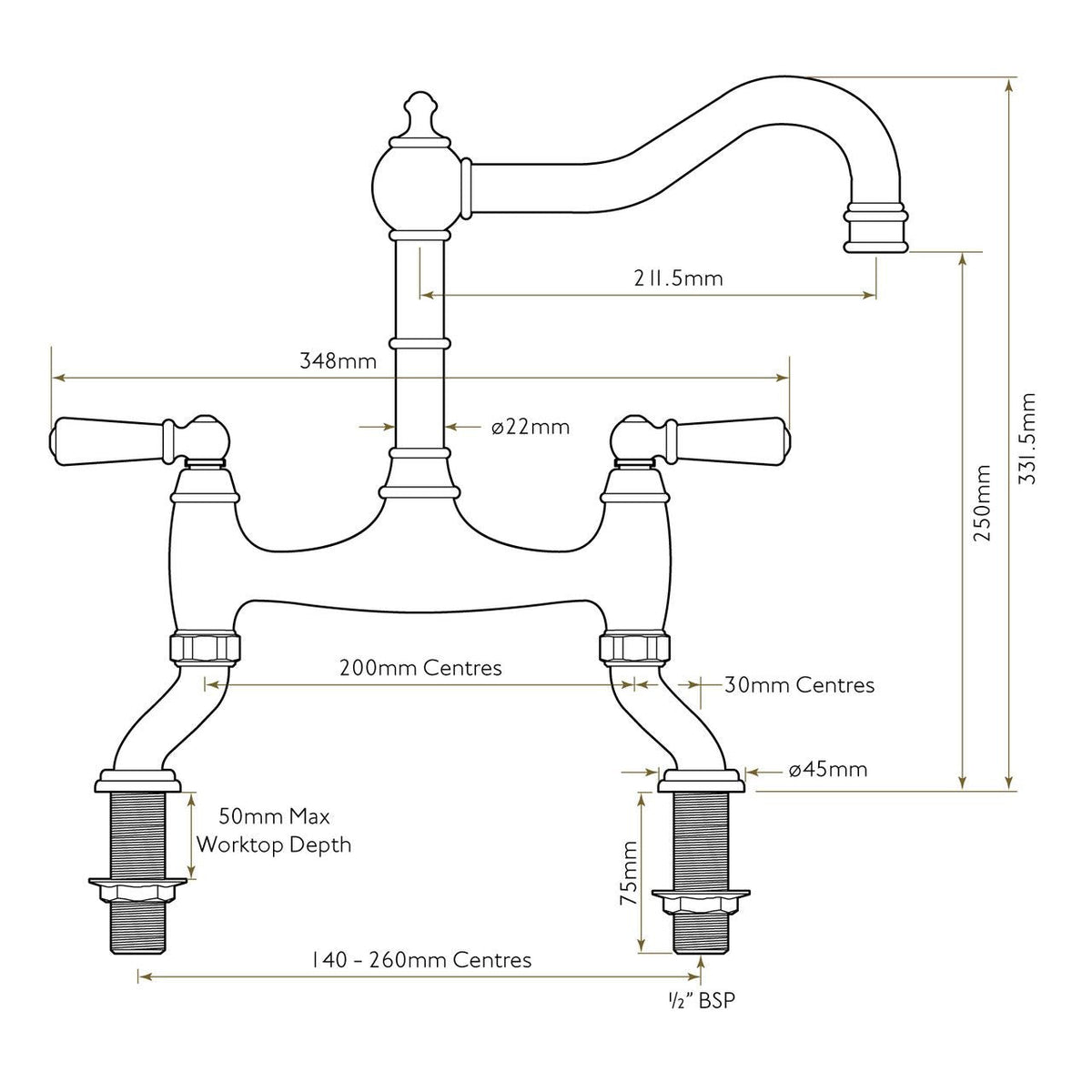 Bidbury & Co Henbury Kitchen Tap