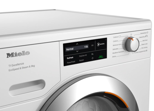 Miele TEL785 WP Freestanding Dryer in Lotus White - Chrome Door – image 5