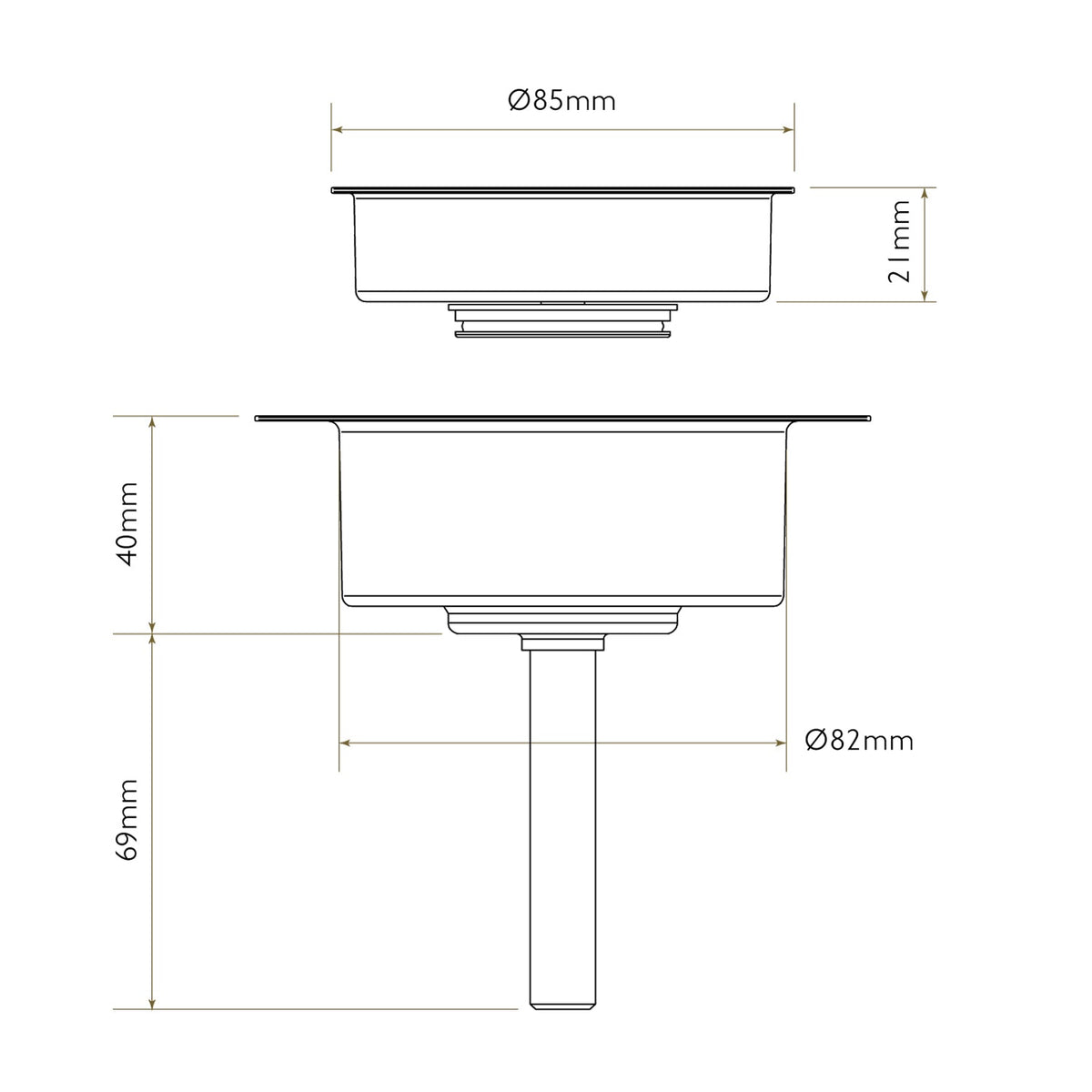 Bidbury & Co 3.5" Contemporary Waste