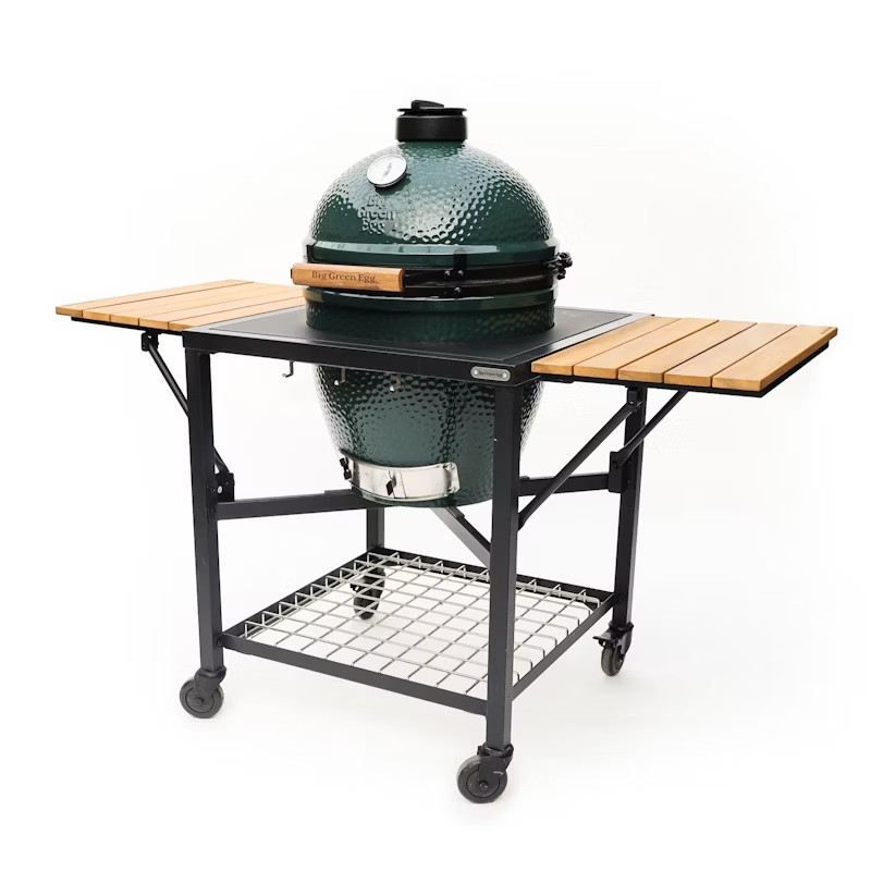 Big Green Egg Modular Nest + Foldable Acacia Shelves