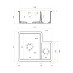Bidbury & Co Ryeford Ceramic 1.5 Bowl Undermount/Inset Sink